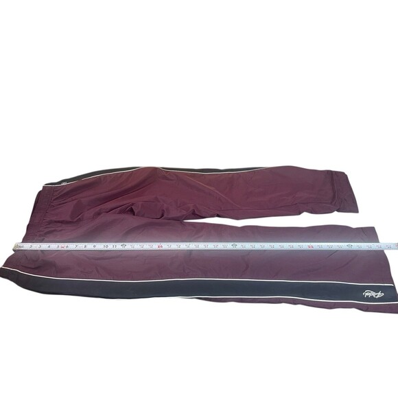 VTG Y2K Reebok Tracksuit Set Women’s L Maroon Black White Full Zip Top Pull On - Picture 13 of 16